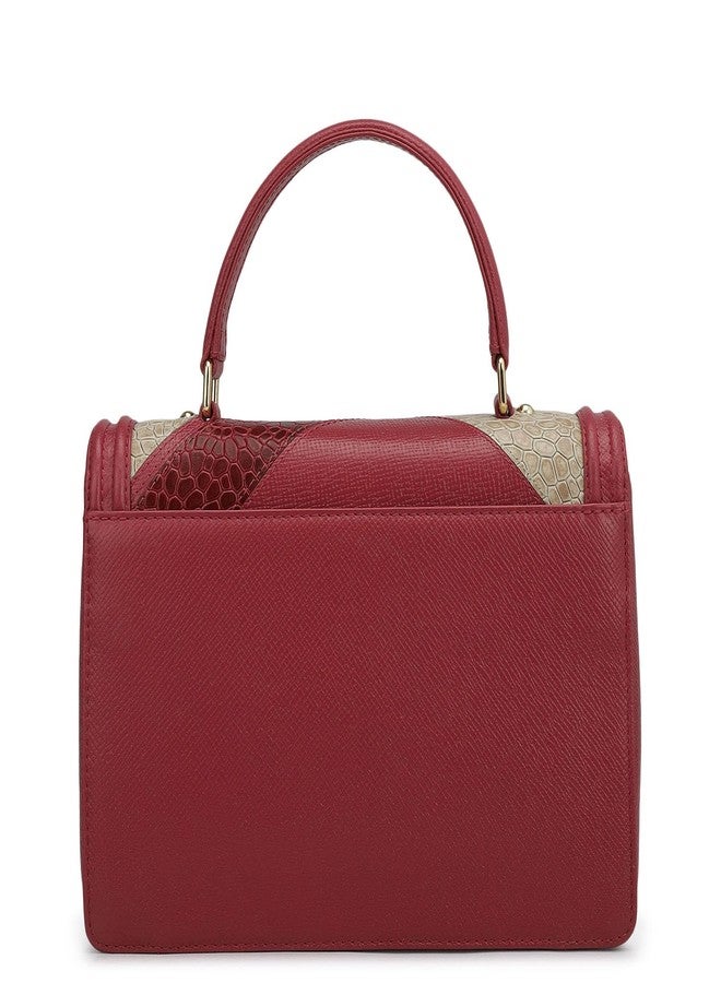 Da Milano Leather Satchel Bag for Women - Purple & Frost - Image 4